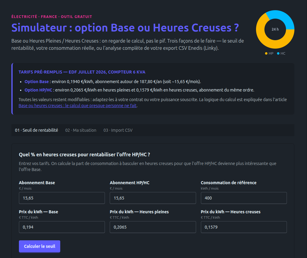 Image principale du projet Simulateur Base ou Heures Creuses